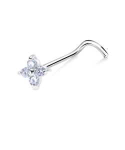 Sparkling Flower Curved Nose Stud NSKZ-1764